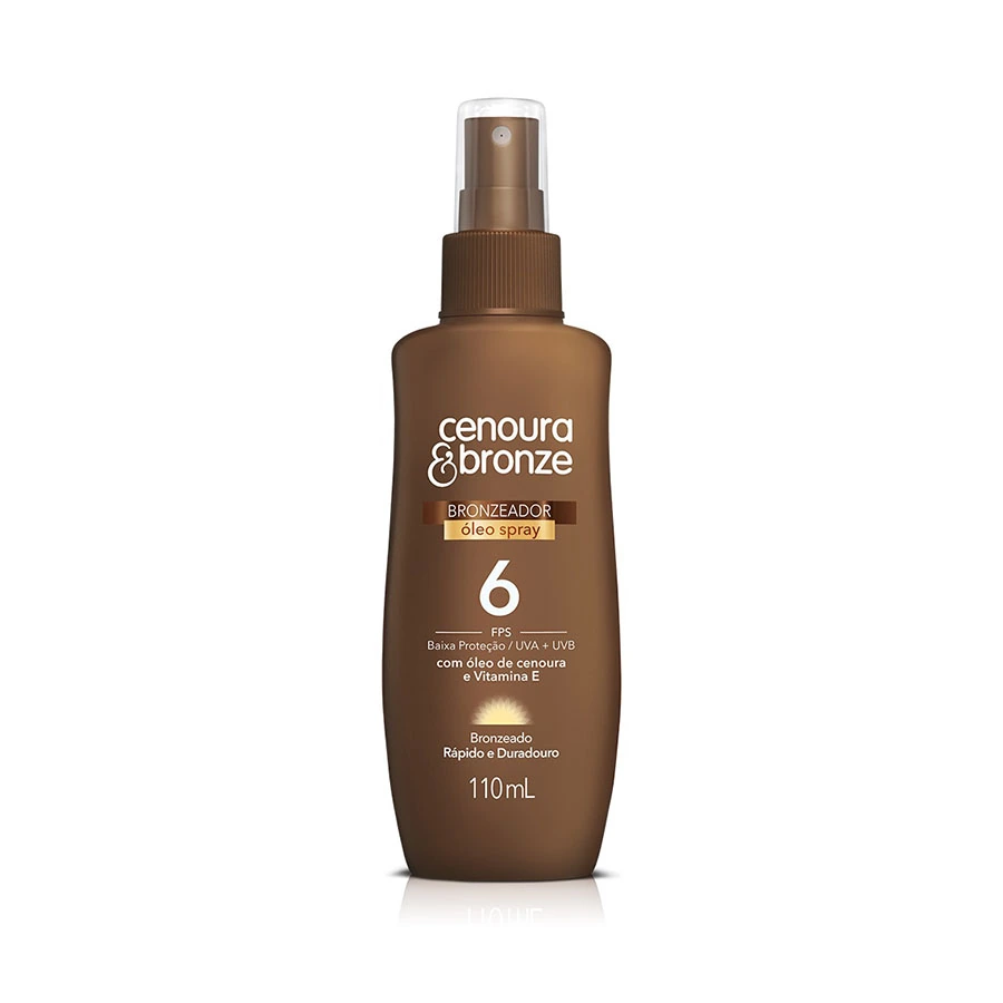 óleo Bronzeador Spray Corporal Cenoura E Bronze Fps6 110ml