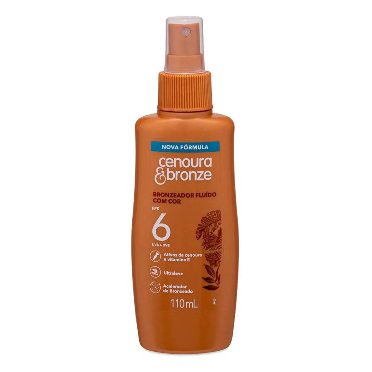 Protetor Solar Fluido Em Spray Fps 6 Cenoura Bronze 110ml