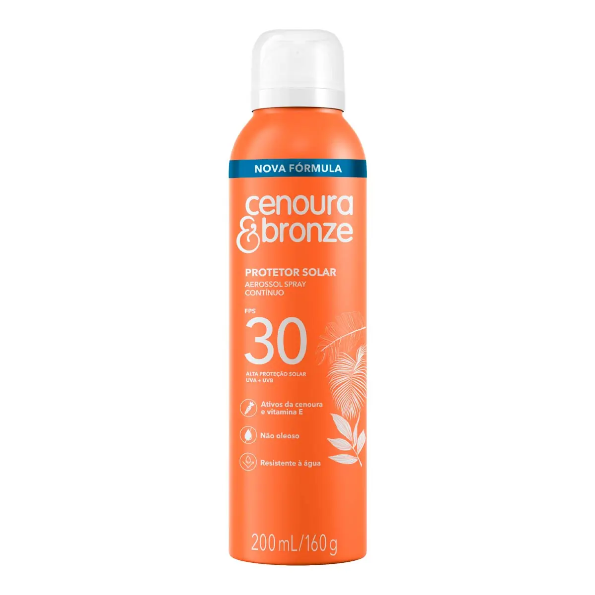 Protetor Solar Corporal Spray Aerossol Cenoura Bronze Fps 30 200ml