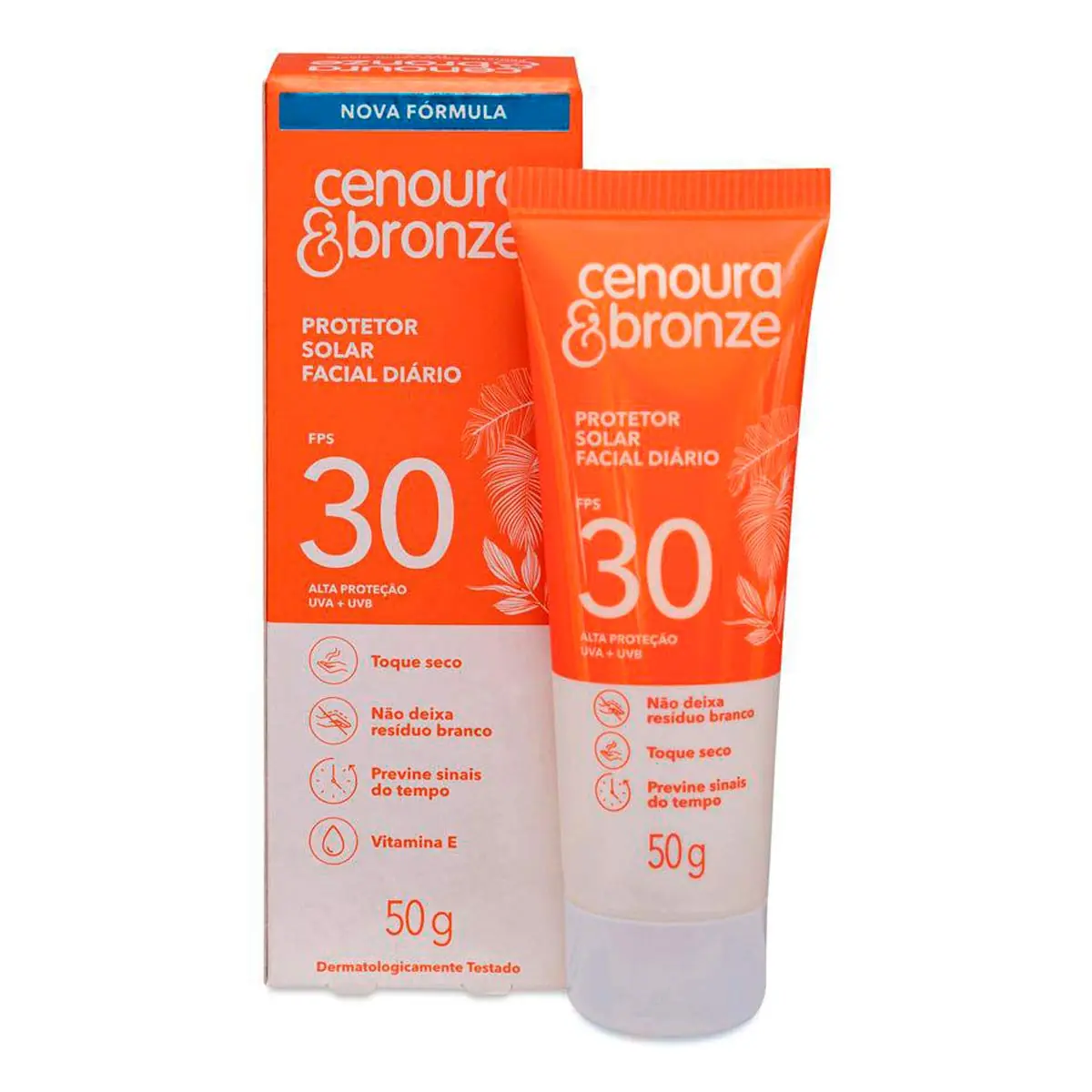 Prot Solar Cenoura Bronze Facial Toque Seco Fps30 50g