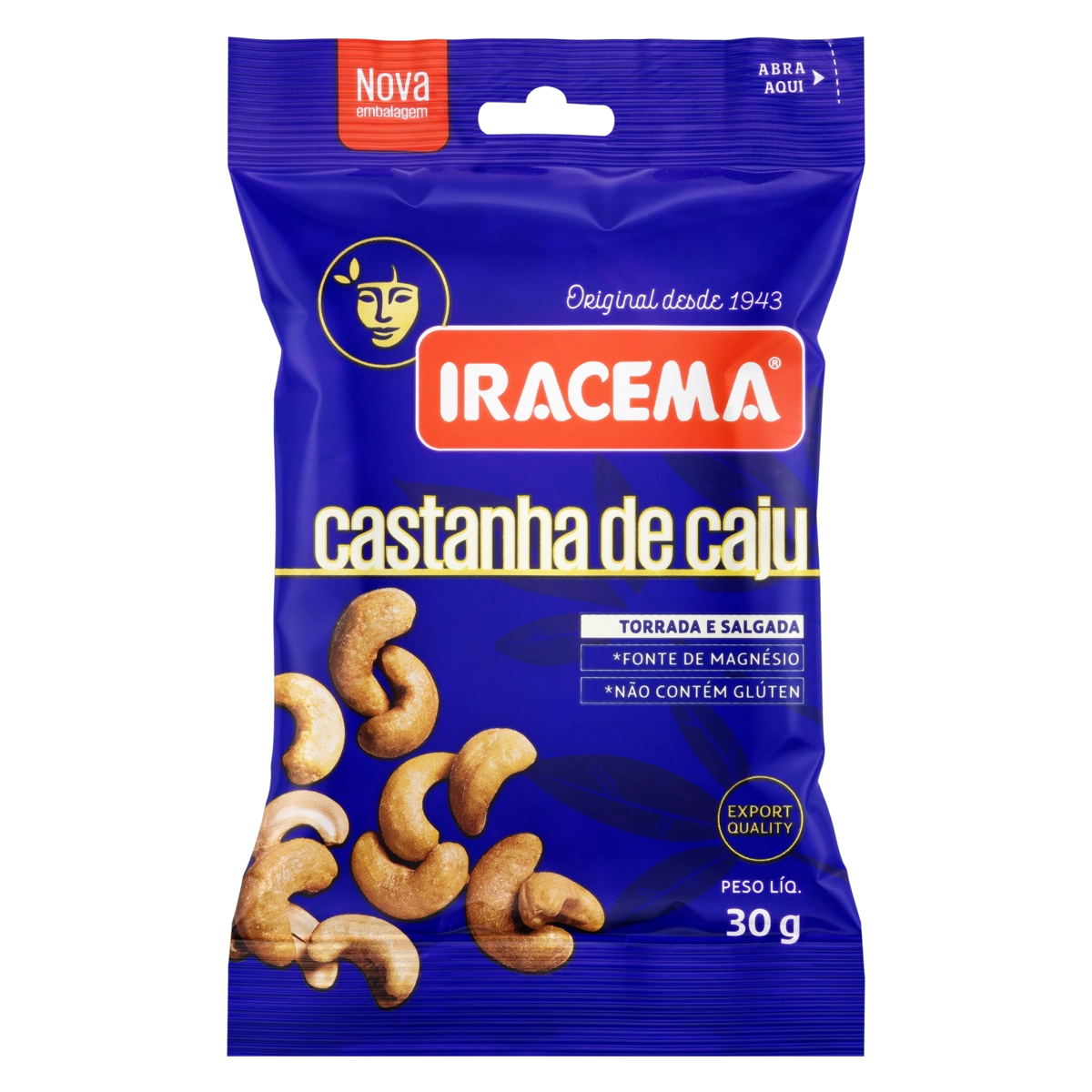 Castanha De Caju Torrada E Salgada Iracema Pacote 30g