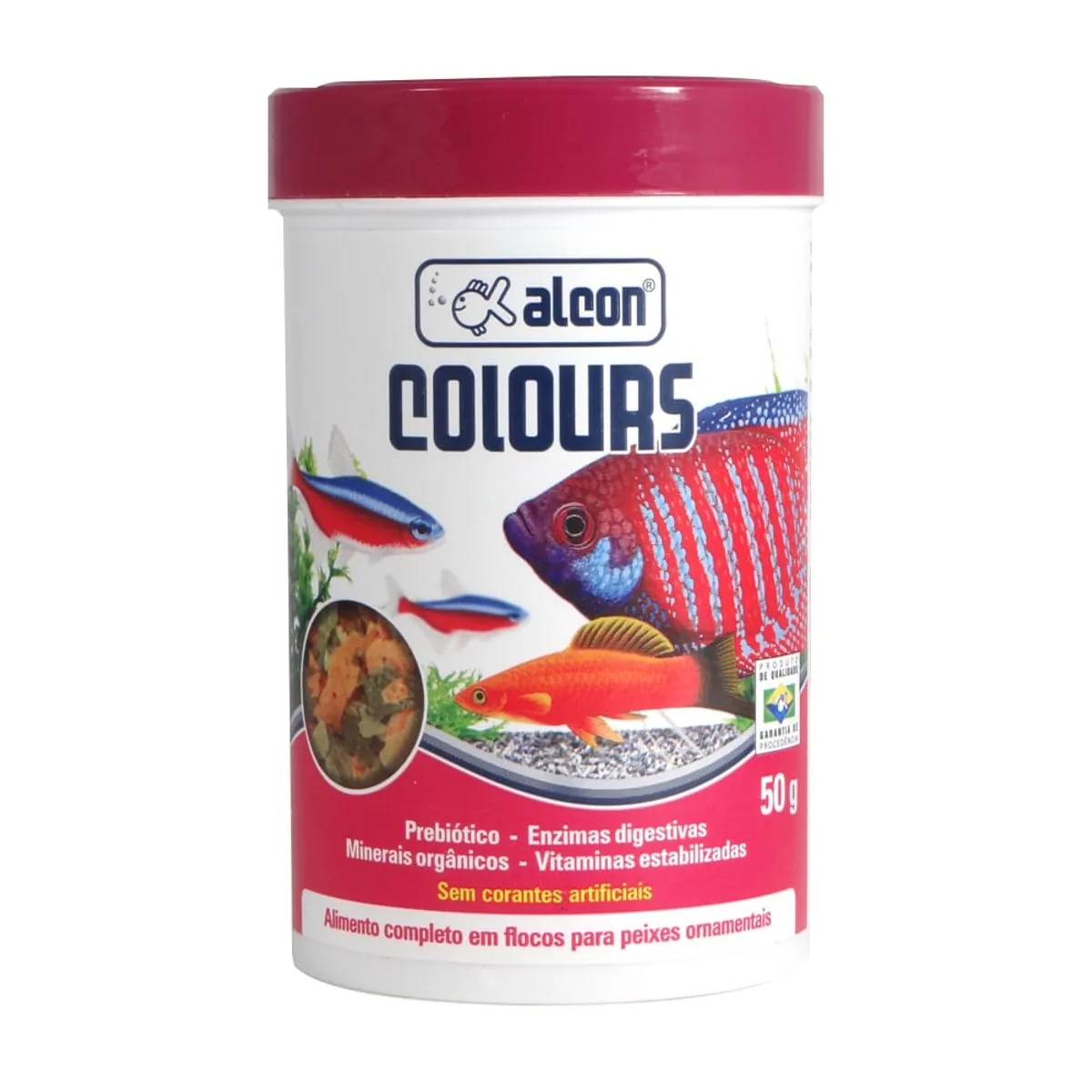 Alimento Completo Para Peixes Ornamentais Alcon Colours Frasco 50g