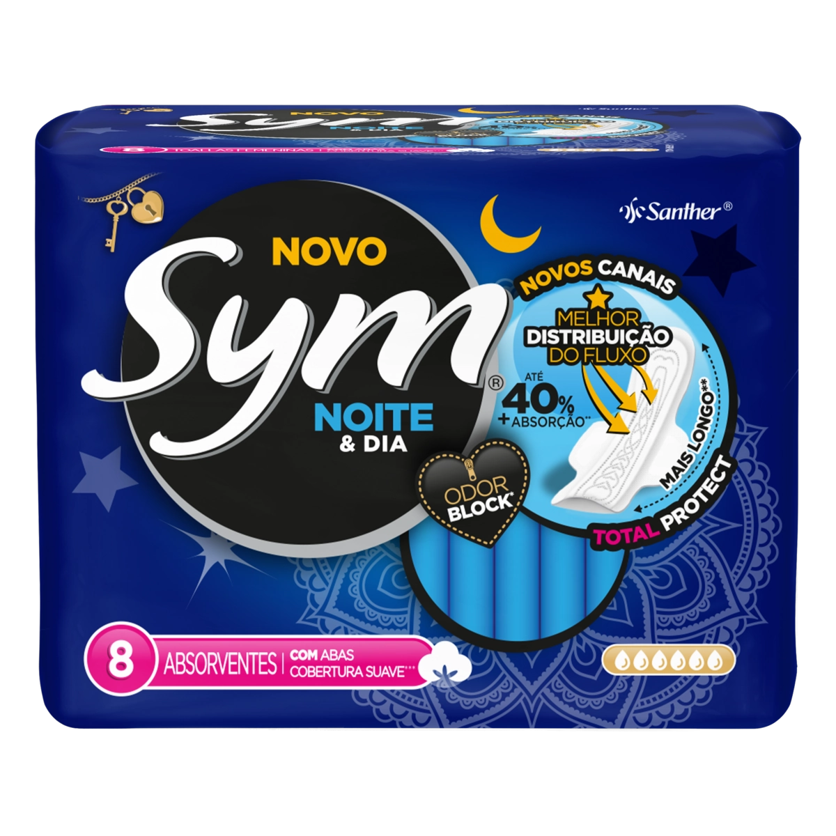 Absorvente Sym Noturno C/abas Longo 12x8 Ana18