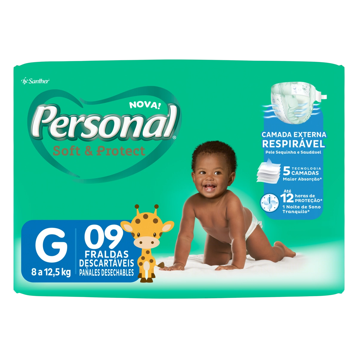 Fralda Descartável Personal Baby Soft Protect G Pacote 9 Unidades