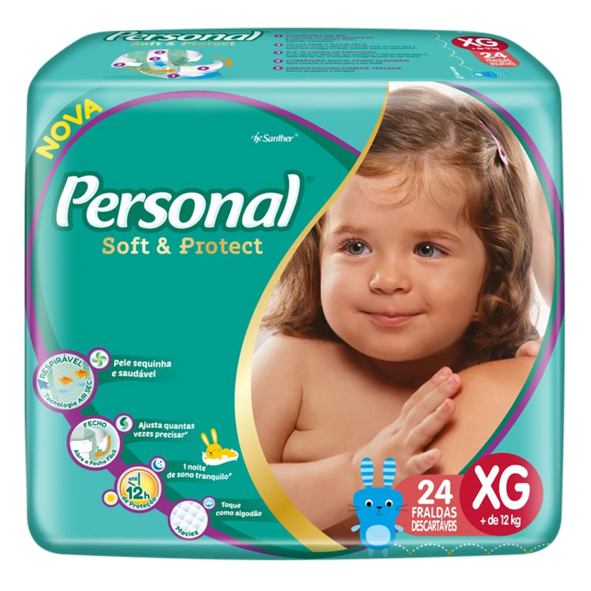 Fralda Personal Soft E Protect Jumbo XG Com 24 Unidades
