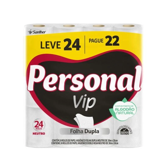 Papel Higiênico Personal Vip Folha Dupla Lv 24 Pg 23