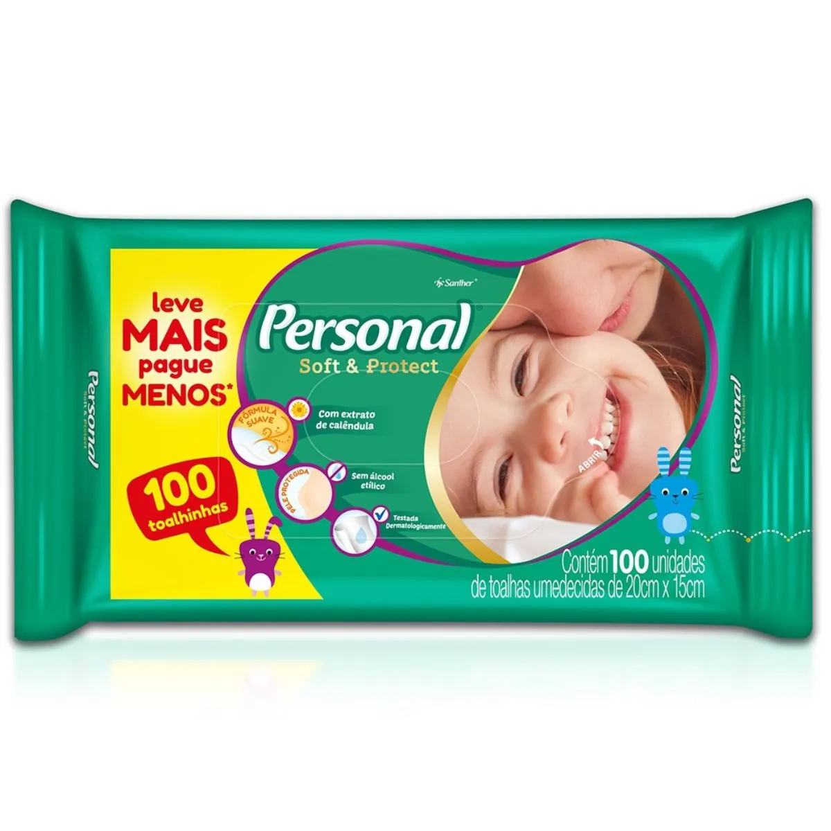 Toalha Umedecida Personal Baby com 100