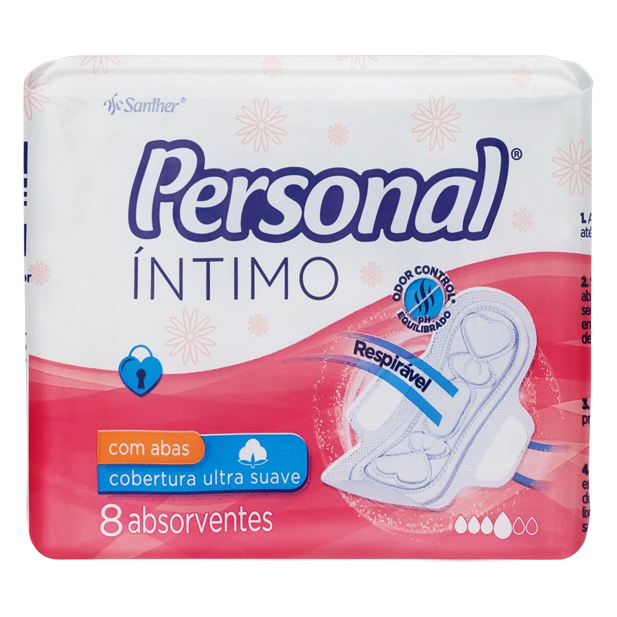 Absorvente Com Abas Ultra Suave Personal íntimo Pacote 8 Unidades