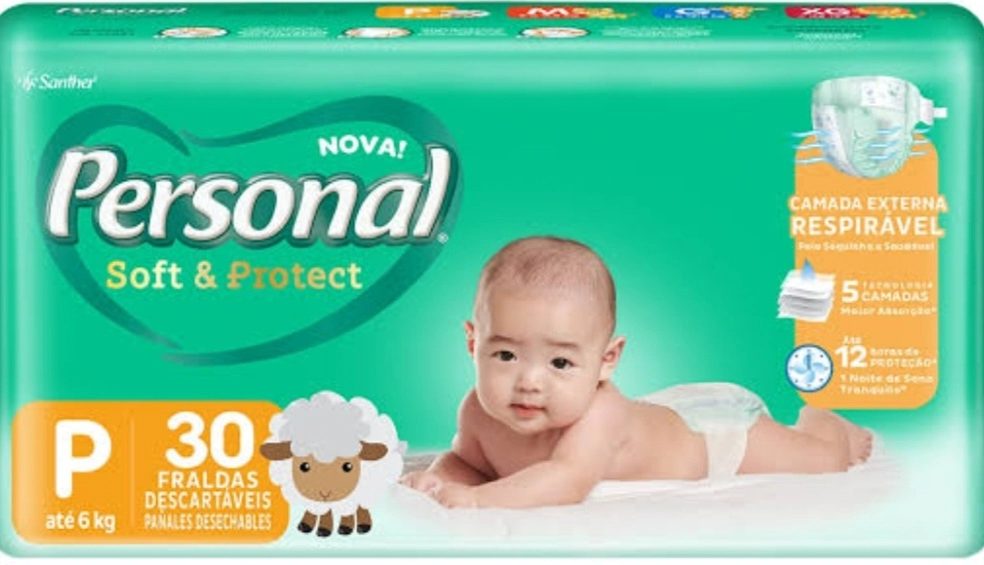 Fralda Descartável Personal Baby Protect Sec P Pacote 30 Unidades