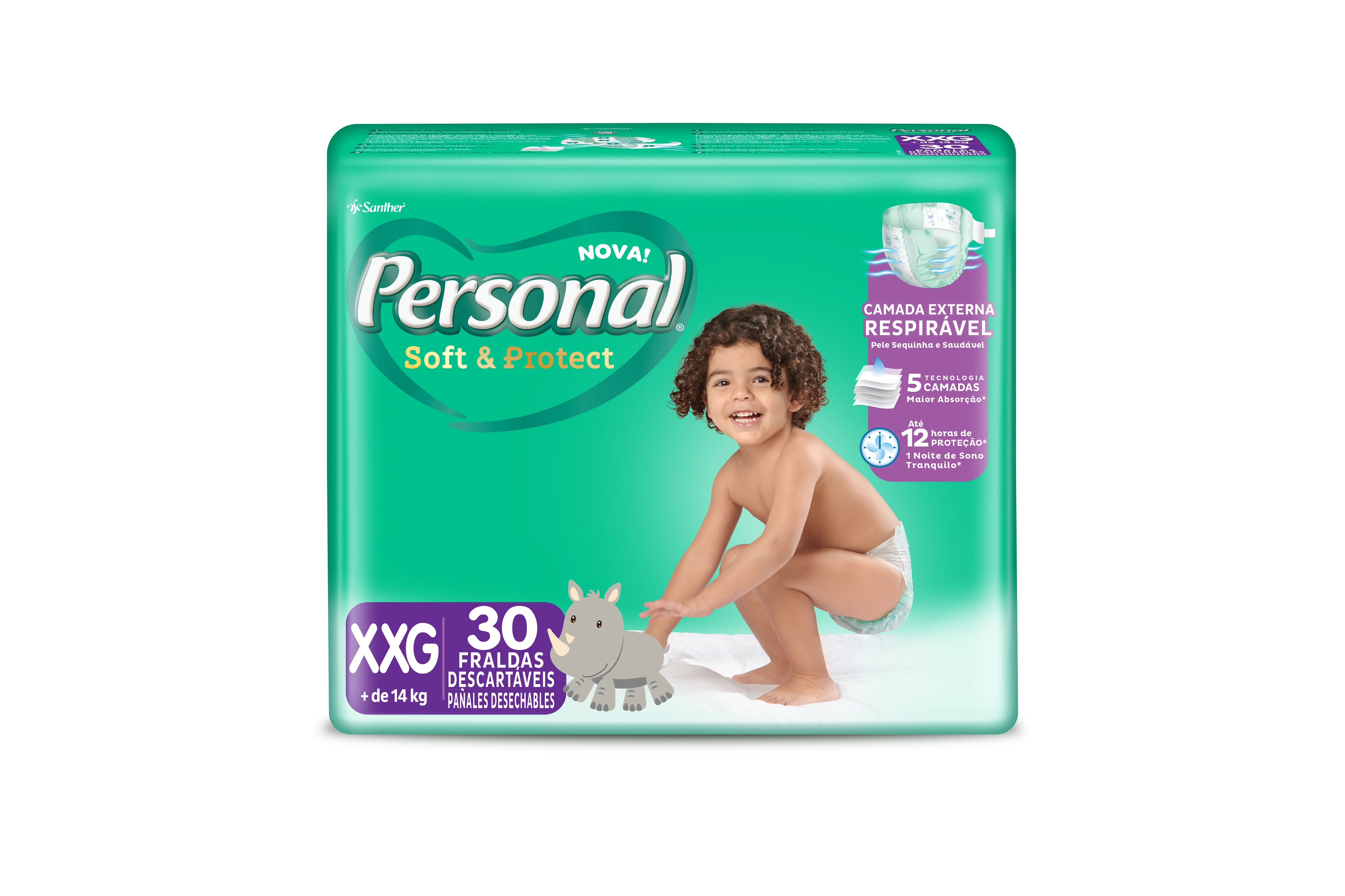 Fralda Descartável Personal Baby Protect Sec Xxg Pacote 30 Unidades