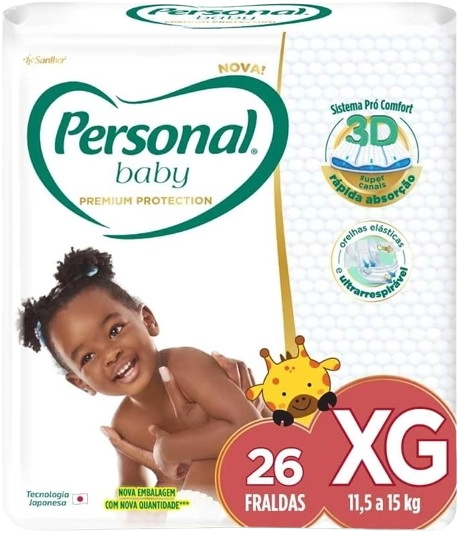 Fralda Descartável Personal Baby Premium Protection Xg Pacote 16 Unidades