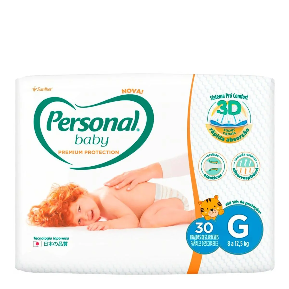 Fralda Descartável Personal Baby Premiun G 30 Unidades