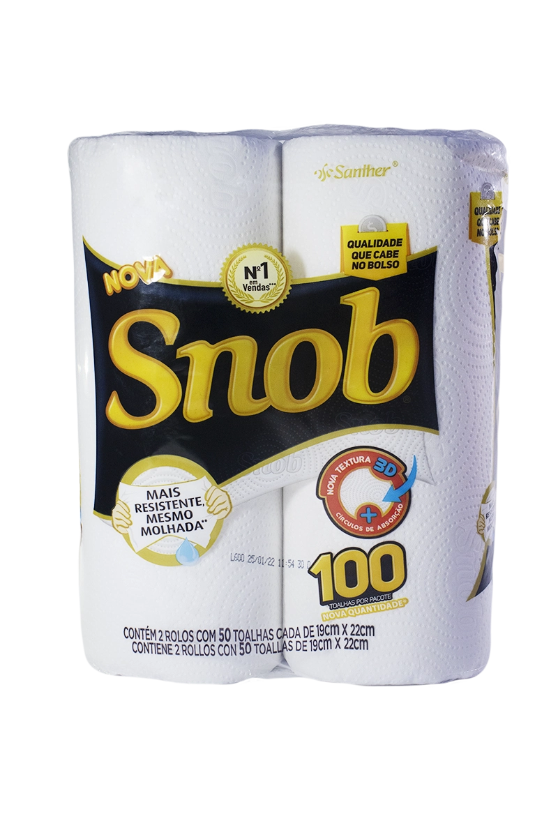 Toalha De Papel Folha Dupla Snob Pacote 2 Unidades