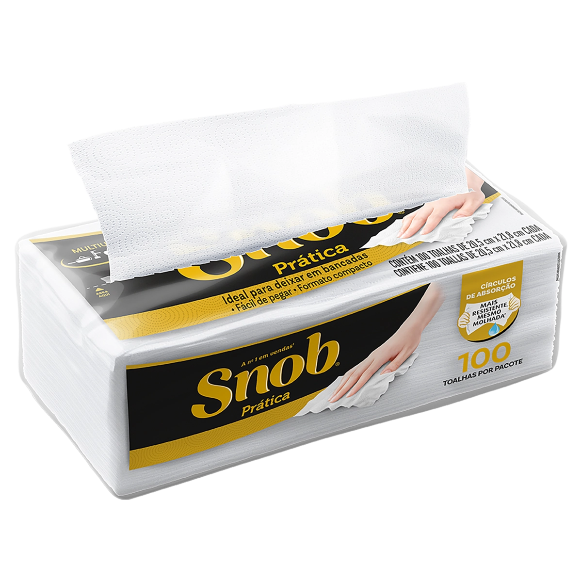 Toalha De Papel Folha Dupla Snob Prática Pacote 100 Folhas