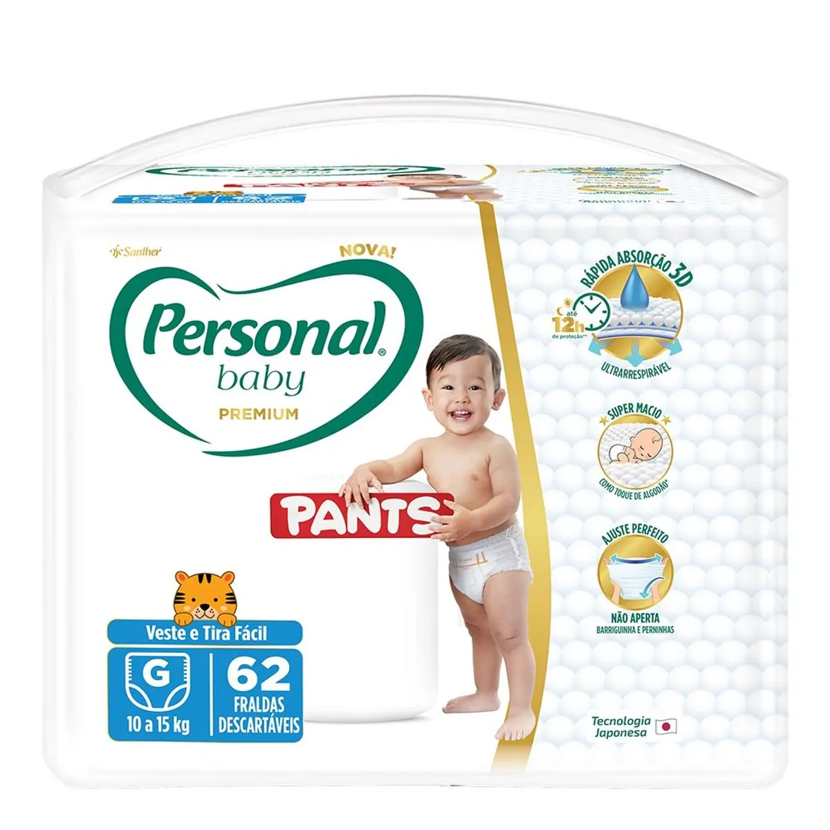 Fralda Descartável Pants Personal Baby Premium G Pacote 62 Unidades
