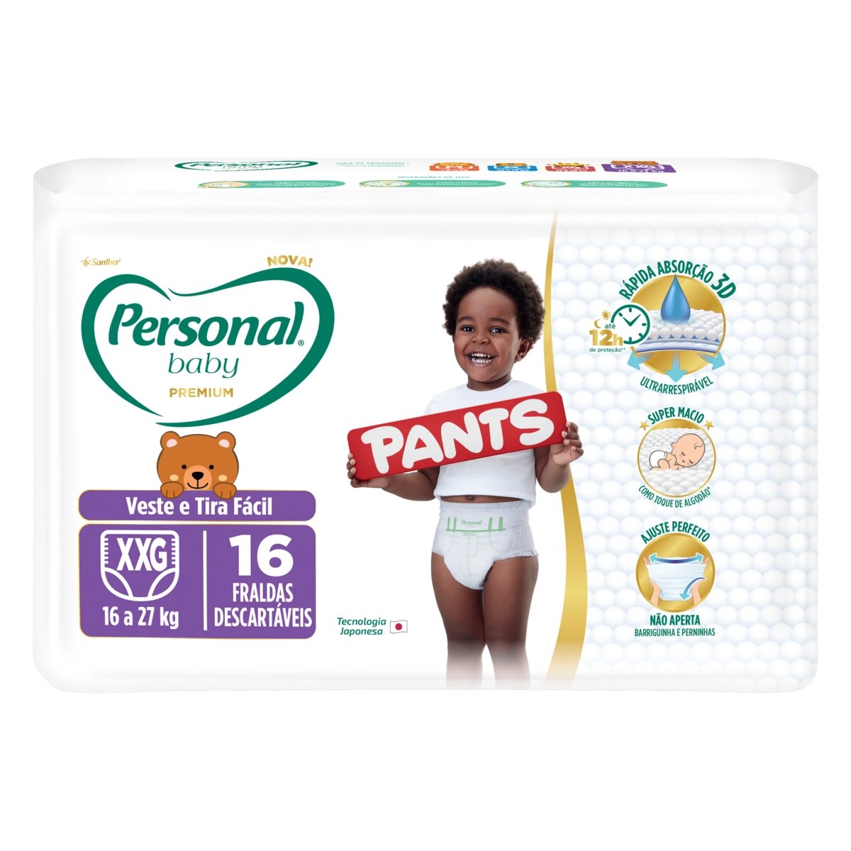 Fralda Descartável Pants Personal Baby Premium Xxg Pacote 16 Unidades