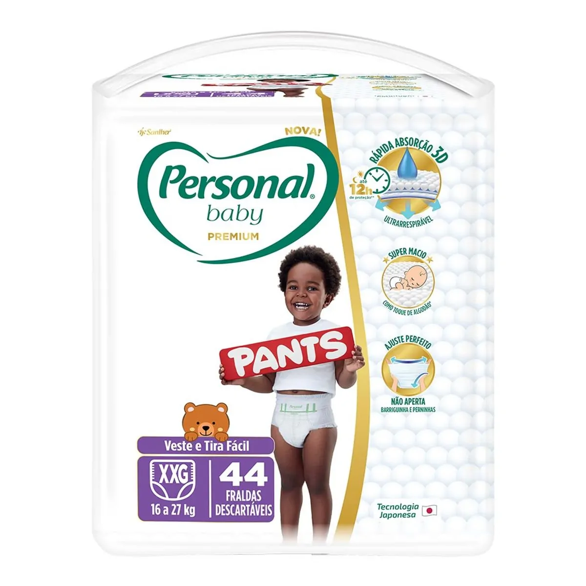 Fralda Descartável Pants Personal Baby Premium Xxg Pacote 44 Unidades