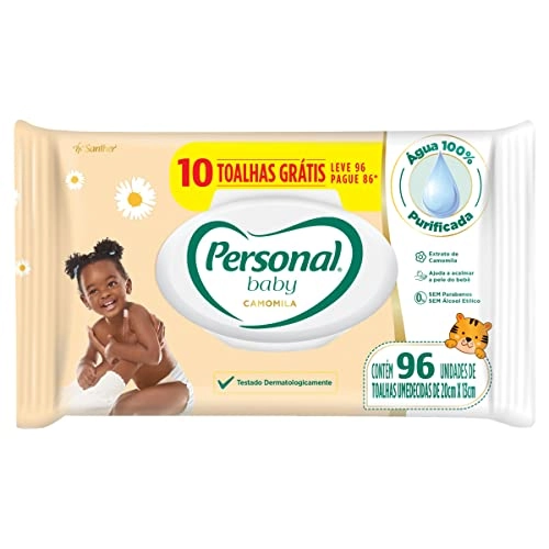 Toalha Umedecida Infantil Camomila Personal Baby Pacote Leve 96 Pague 86 Unidades