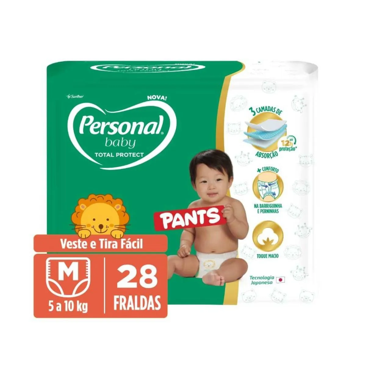 Fralda Descartável Pants Personal Baby Total Protect M Pacote 28 Unidades
