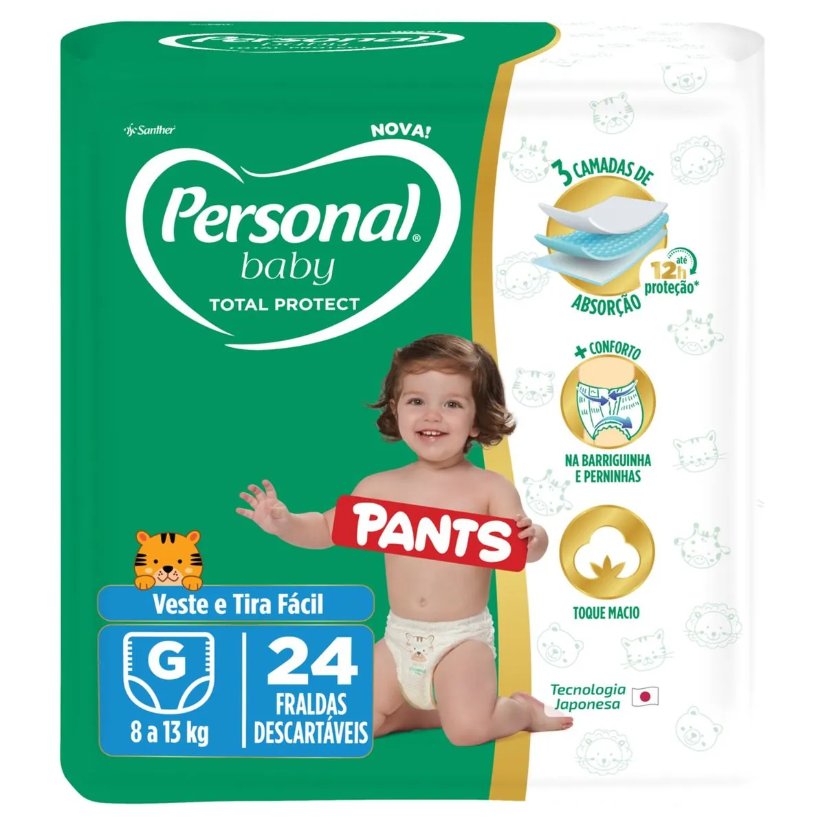 Fralda Descartável Pants Personal Baby Total Protect G Pacote 24 Unidades
