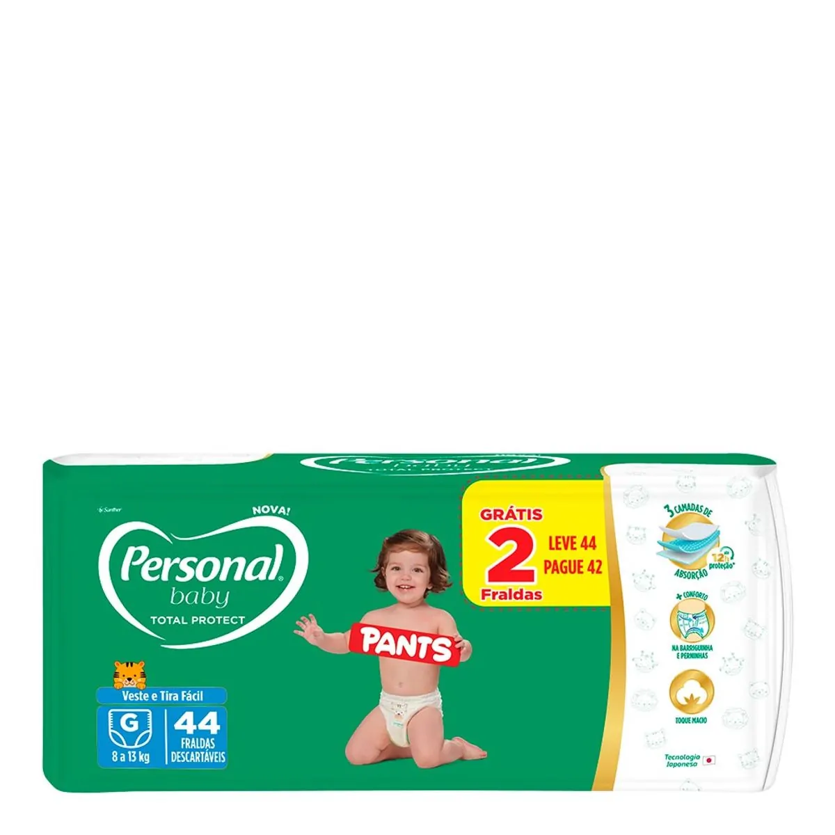 Fralda Descartável Pants Personal Baby Total Protect G Pacote Leve 44 Pague 42 Unidades