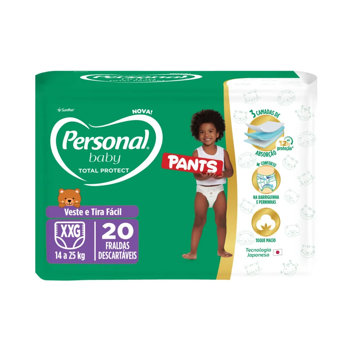 Fralda Descartável Pants Personal Baby Total Protect Xxg Pacote 20 Unidades