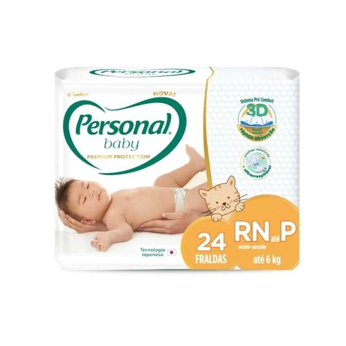Fralda Descartável Personal Baby Premium Protection Rn Até P Pacote 24 Unidades