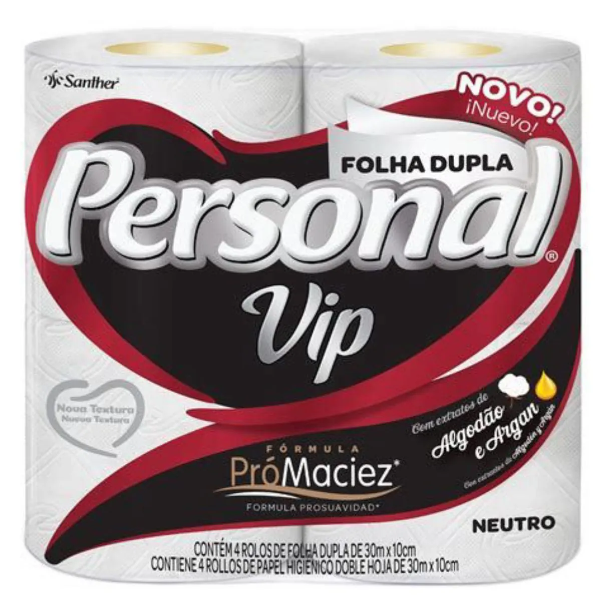 Papel Higiênico Folha Dupla Neutro Personal Vip 40m Pacote 6 Unidades