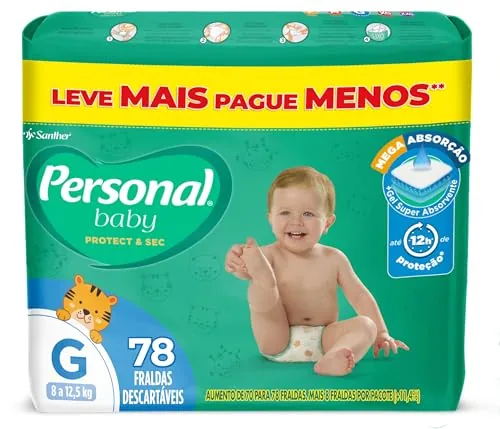 Fralda Personal Baby Protect Sec Grande Promo 78 Unidades