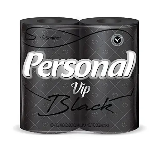 Papel Higiênico Folha Dupla Neutro Personal Vip Black 20m Pacote 4 Unidades