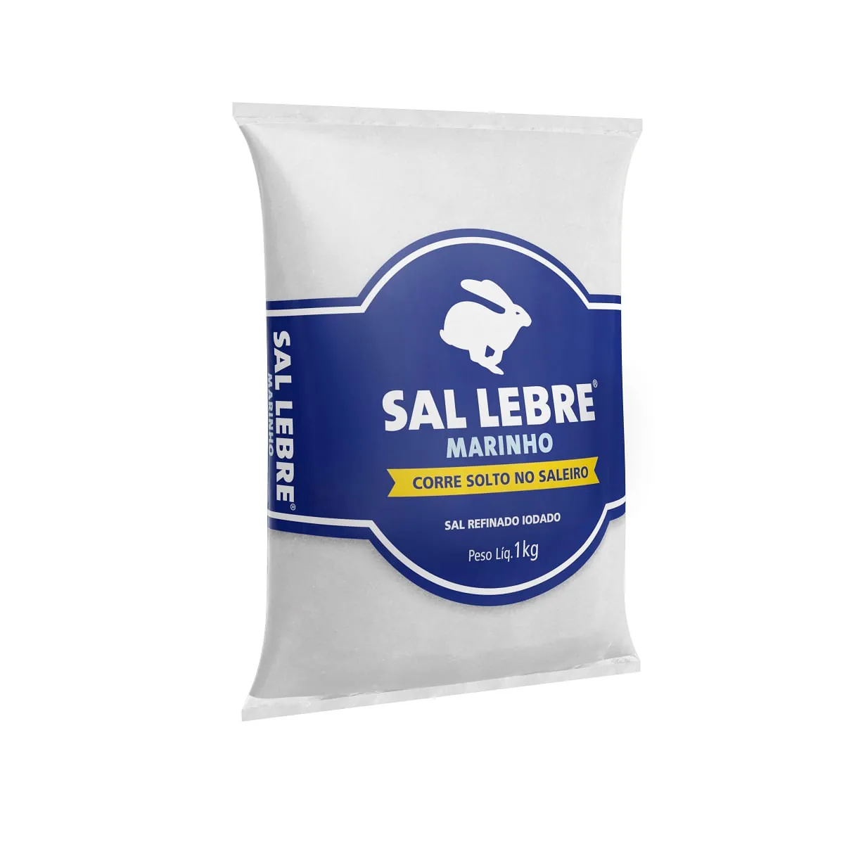 Sal Refinado Iodado Branco Lebre 1Kg