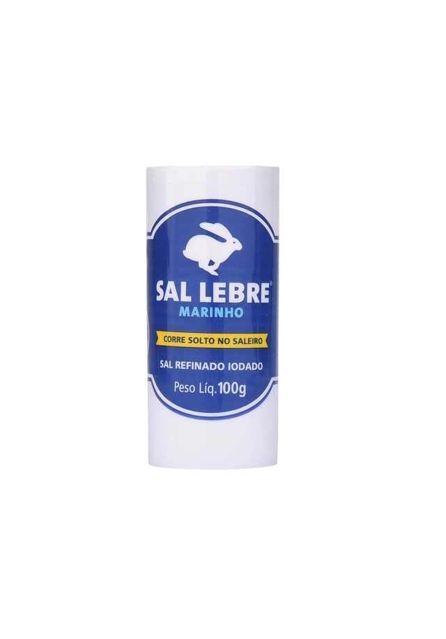 Sal Marinho Refinado Saleiro de Mesa 100g 1 UN Lebre