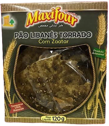 Pão Libanês Torrado MAXIFOUR Sabor Zaatar Pacote 120g