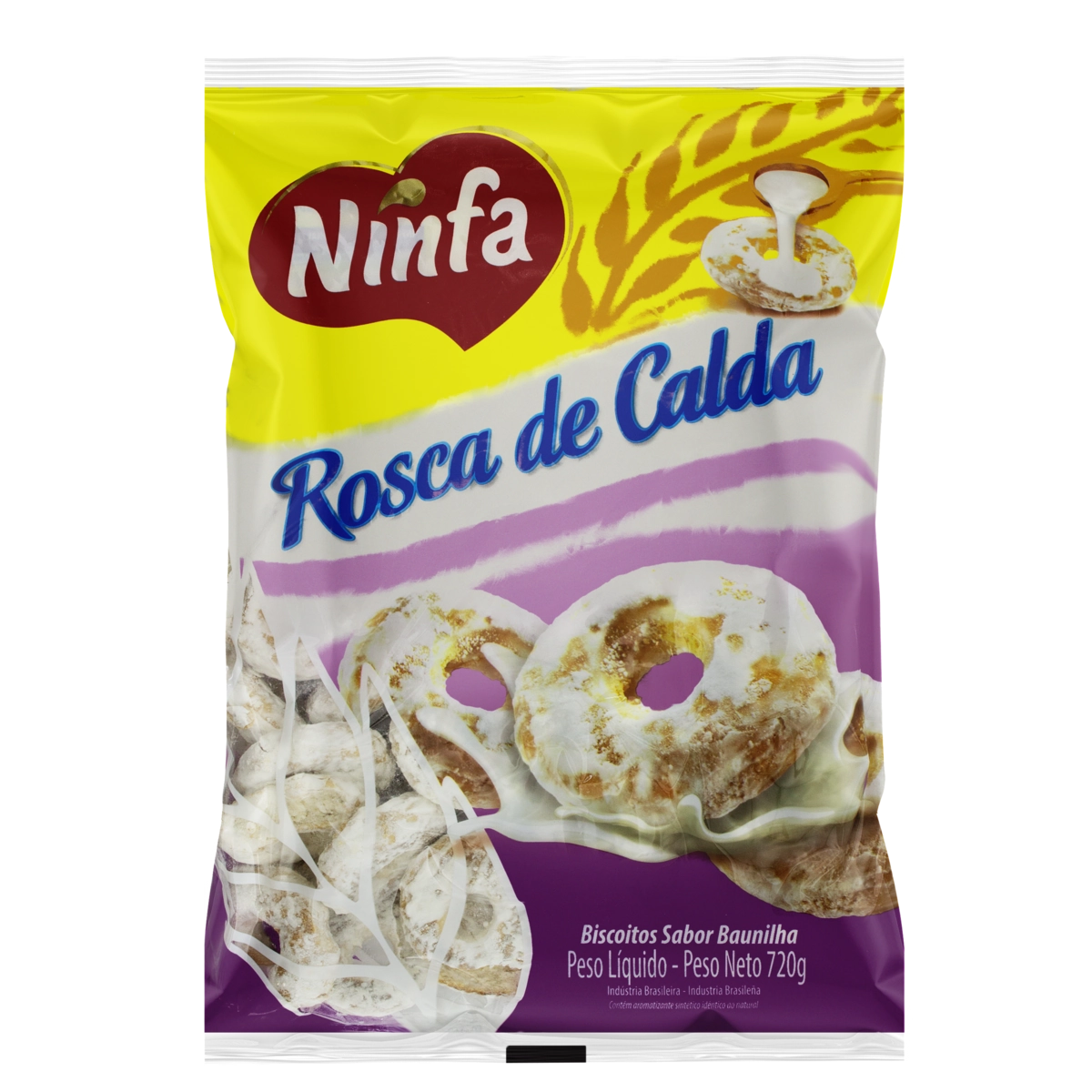 Biscoito Rosquinha Calda Baunilha Ninfa Pacote 720g