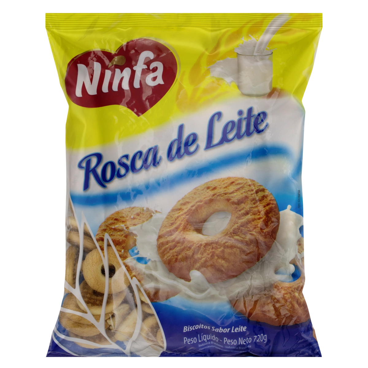 Biscoito Rosquinha Leite Ninfa Pacote 720g
