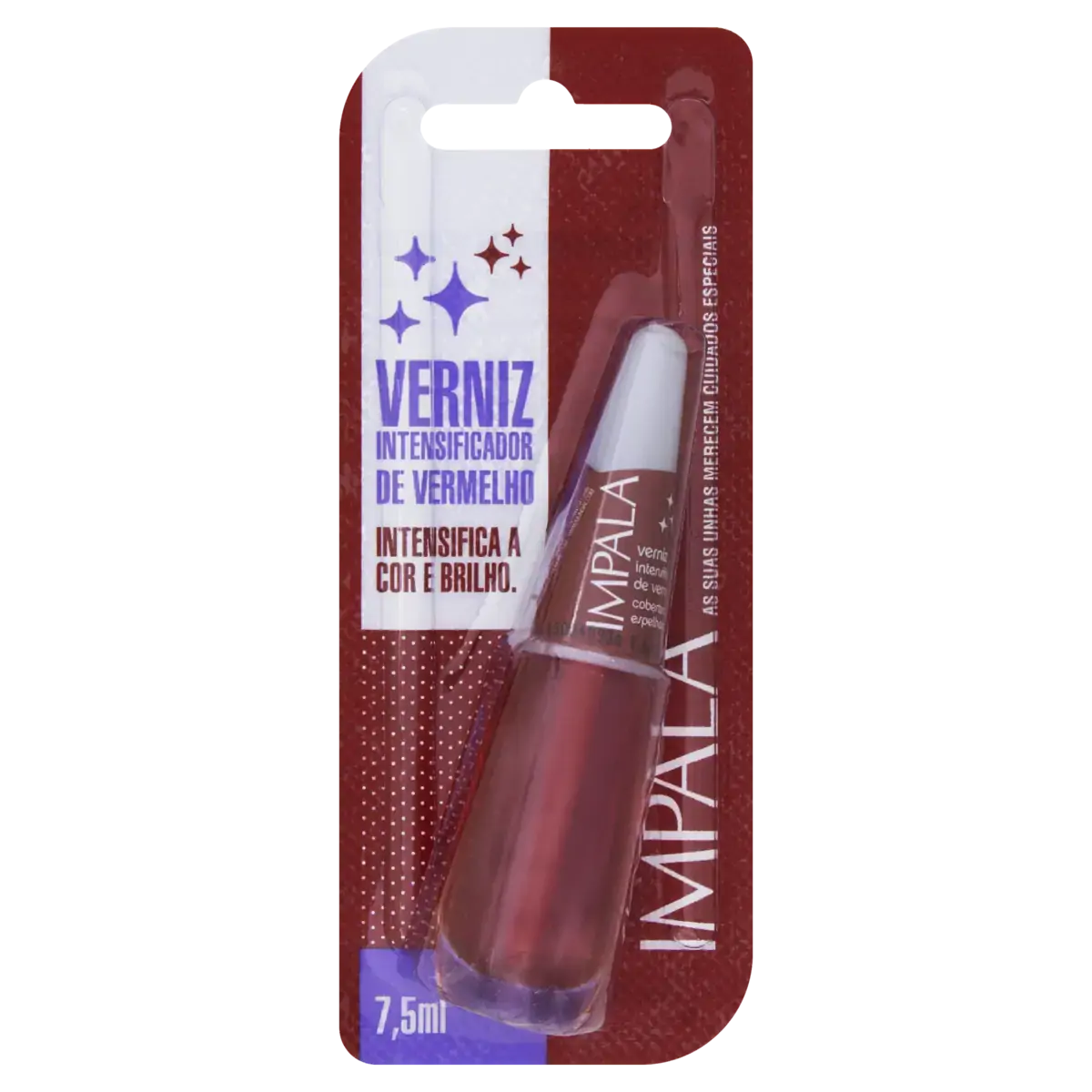 Esmalte Verniz Intensificador Vermelho Impala Blister 7,5ml