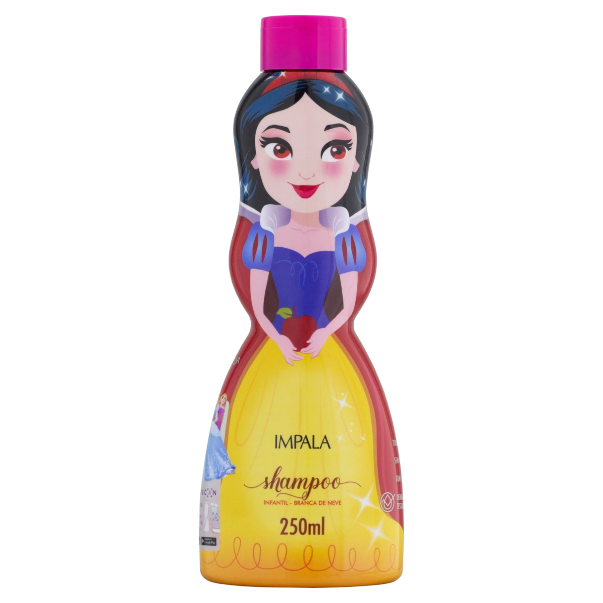 Shampoo Infantil Branca De Neve Impala Disney Princesa Frasco 250ml