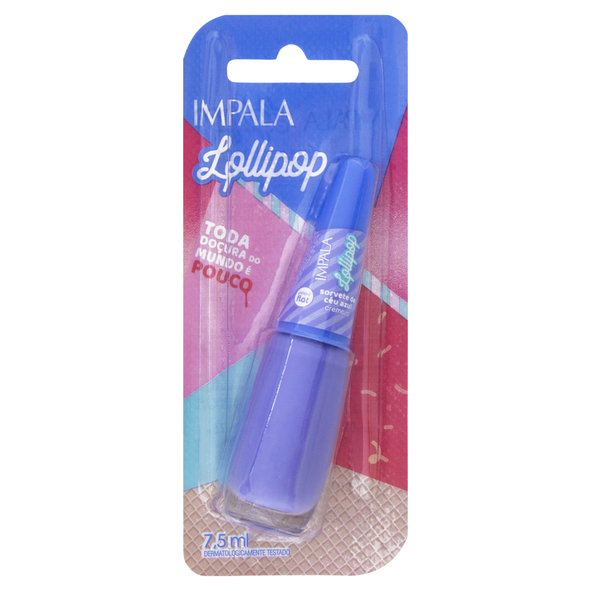 Esmalte Cremoso Sorvete De Céu Azul Impala Lollipop Blister 7,5ml
