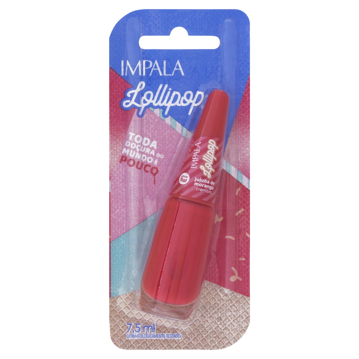 Esmalte Cremoso Jujuba De Morango Impala Lollipop Blister 7,5ml