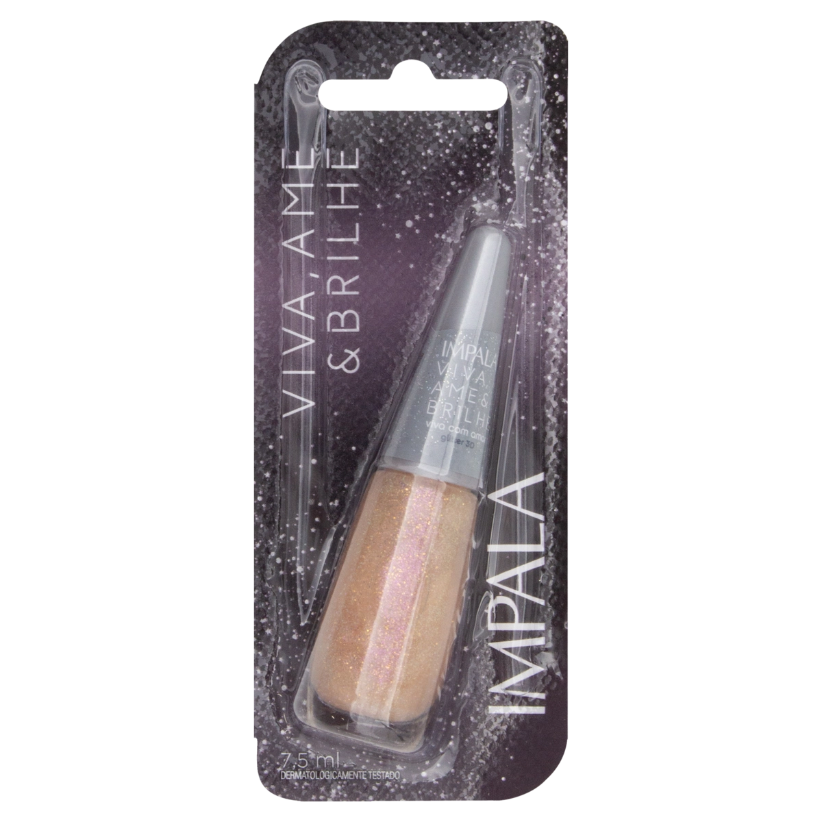 Esmalte Glitter 3d Viva Com Amor Impala Viva, Ame Brilhe Blister 7,5ml