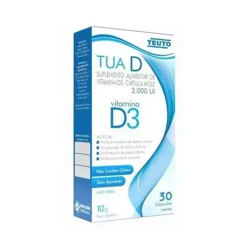 Tua D 2000Ui Vitamina D3 30 Capsulas Teuto