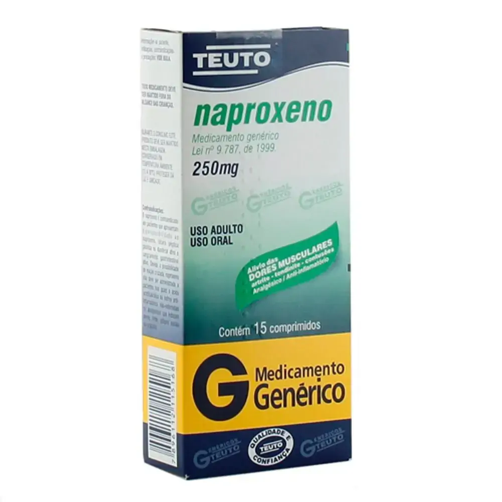 Naproxeno 250mg Teuto Caixa 15 Comprimidos