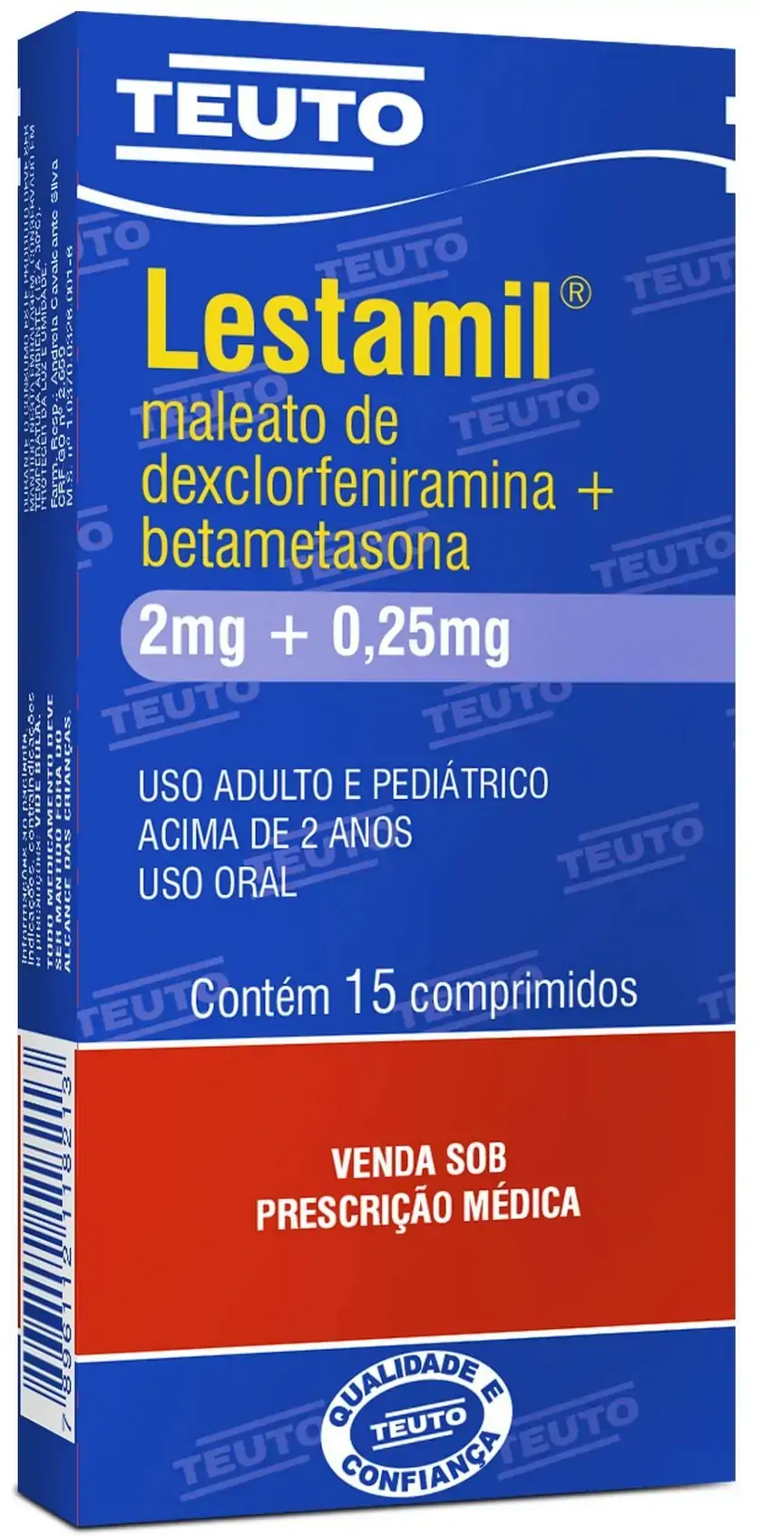 Lestamil 0,25 Mg 2 Mg 15 Comprimidos Teuto Similar