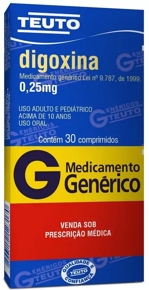Digoxina 0,25mg 30comp Teuto
