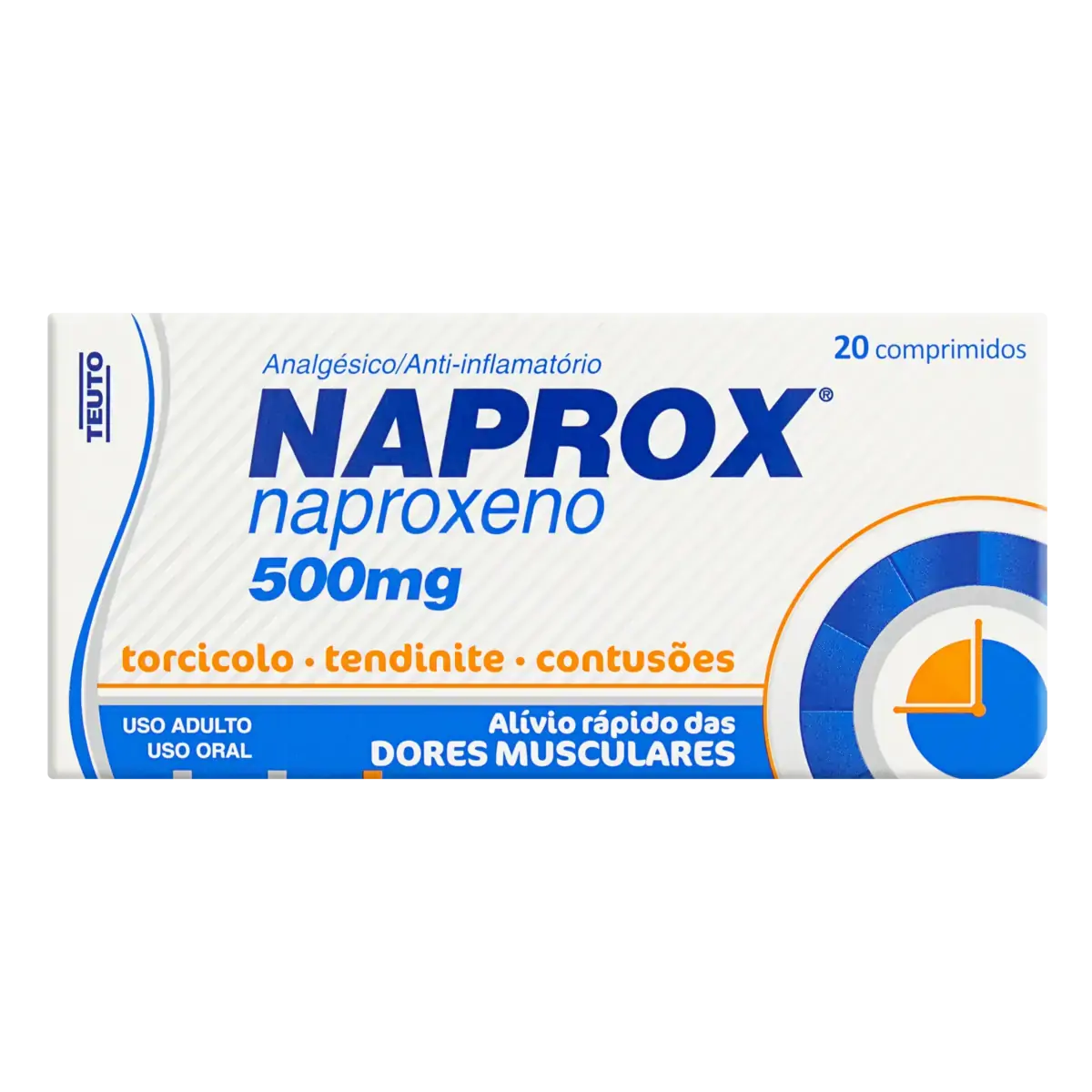 Naprox 500mg Teuto Caixa 20 Comprimidos