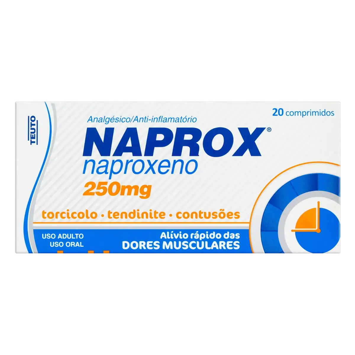 Naprox 250mg Teuto Caixa 20 Comprimidos