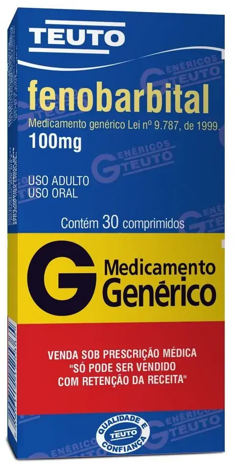 Fenobarbital 100 Mg 30 Comprimidos Teuto Genérico