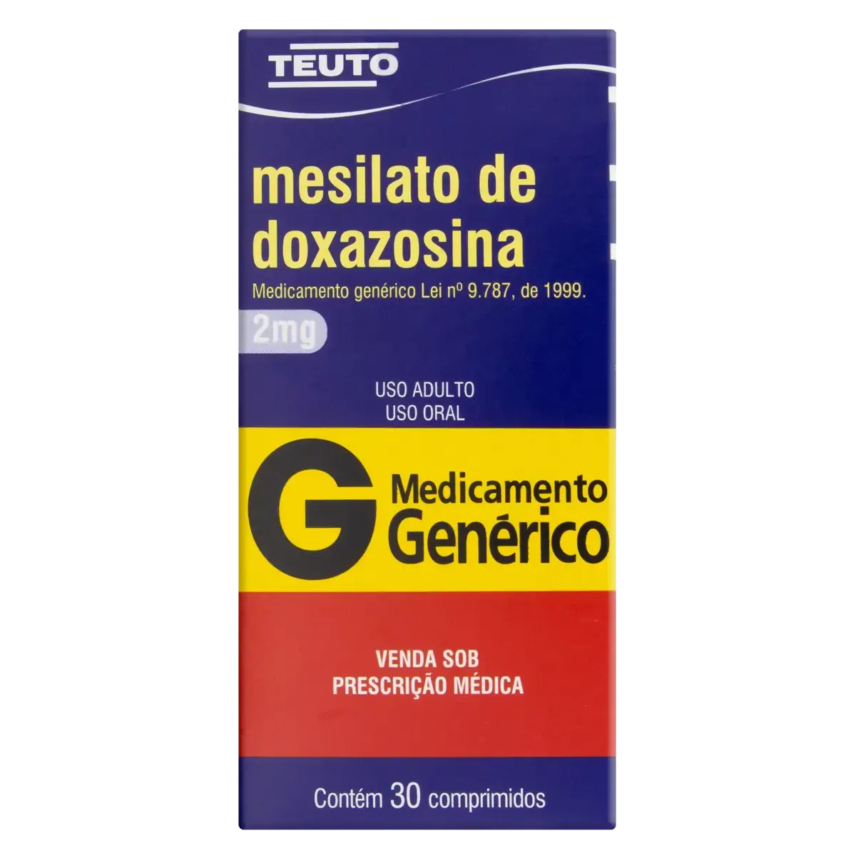 Mesilato De Doxazosina 2mg Teuto Caixa 30 Comprimidos