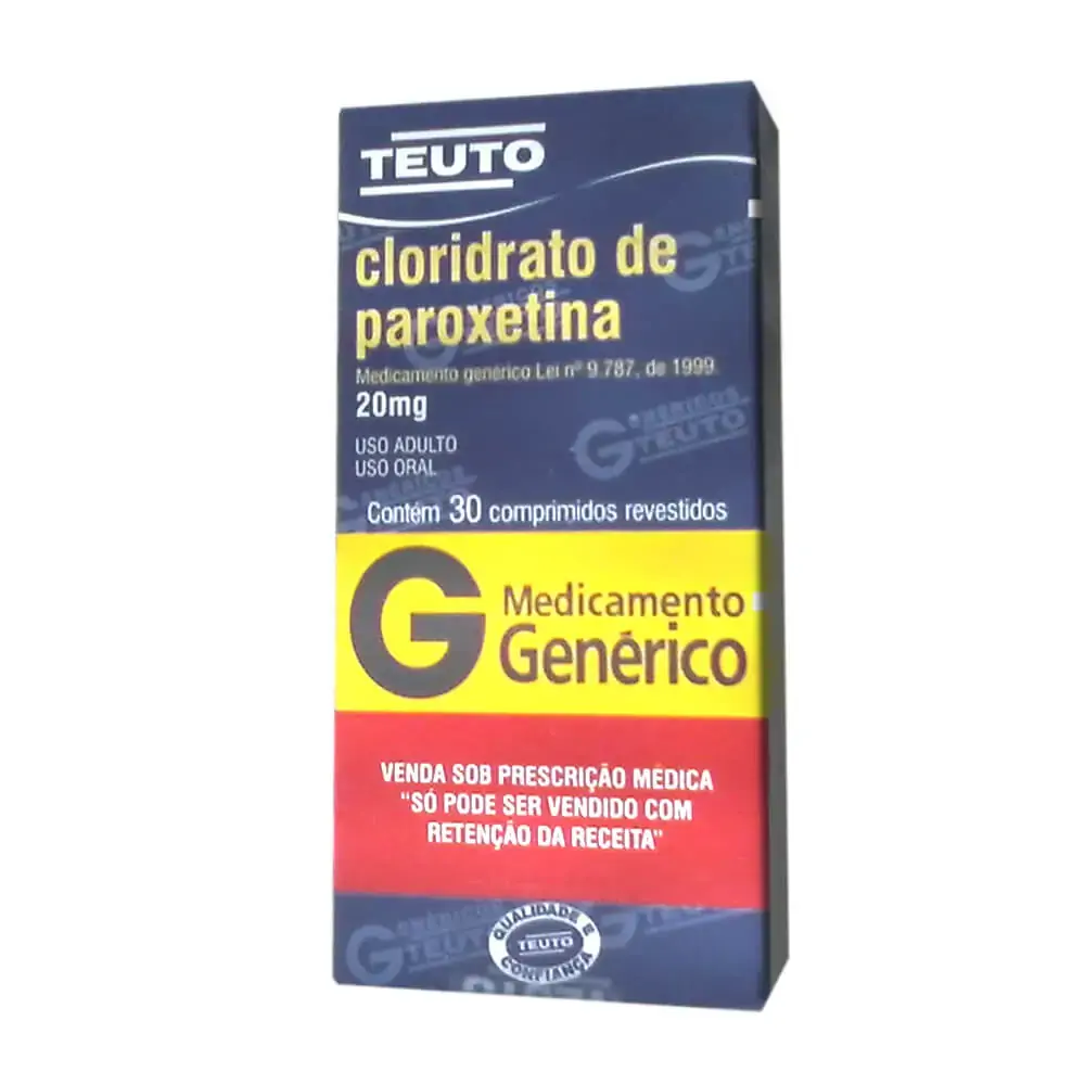 Cloridrato De Paroxetina 20 Mg 30 Comprimidos Teuto Genérico