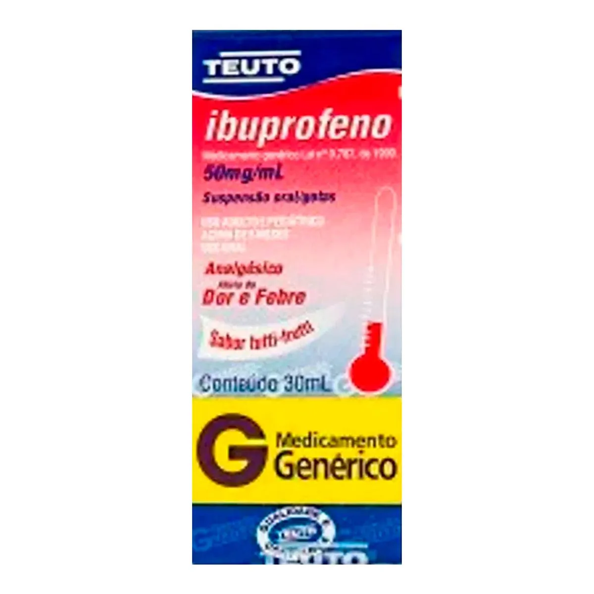 Ibuprofeno 50mg/g Tutti Frutti Teuto Caixa 30ml Gotas